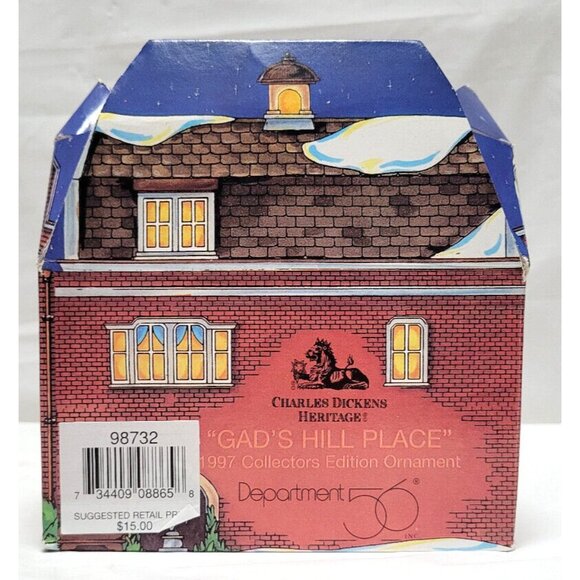 Dept 56 Charles Dickens 1997 Collectors Edition Ornament GAD'S HILL PLACE - Picture 10 of 13